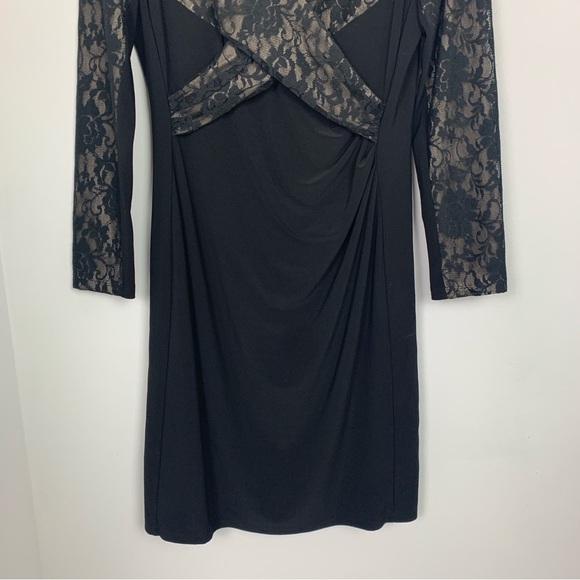 Chaps Black Lace Overlay Dress - Picture 4 of 7
